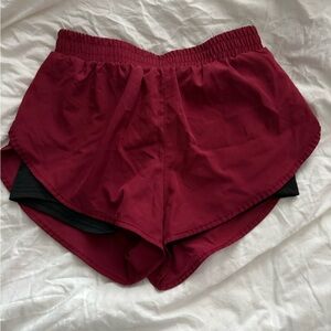 Women's Burgundy Athletic Shorts